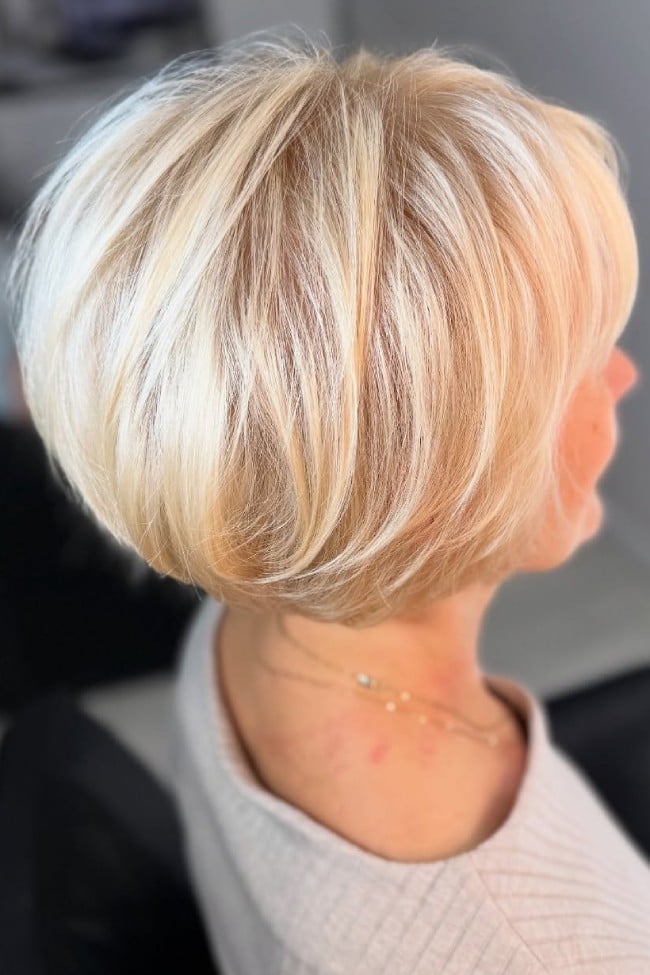 Warm Golden Blonde Chin Bob — Blonde Hair 2027 for Women Over 60