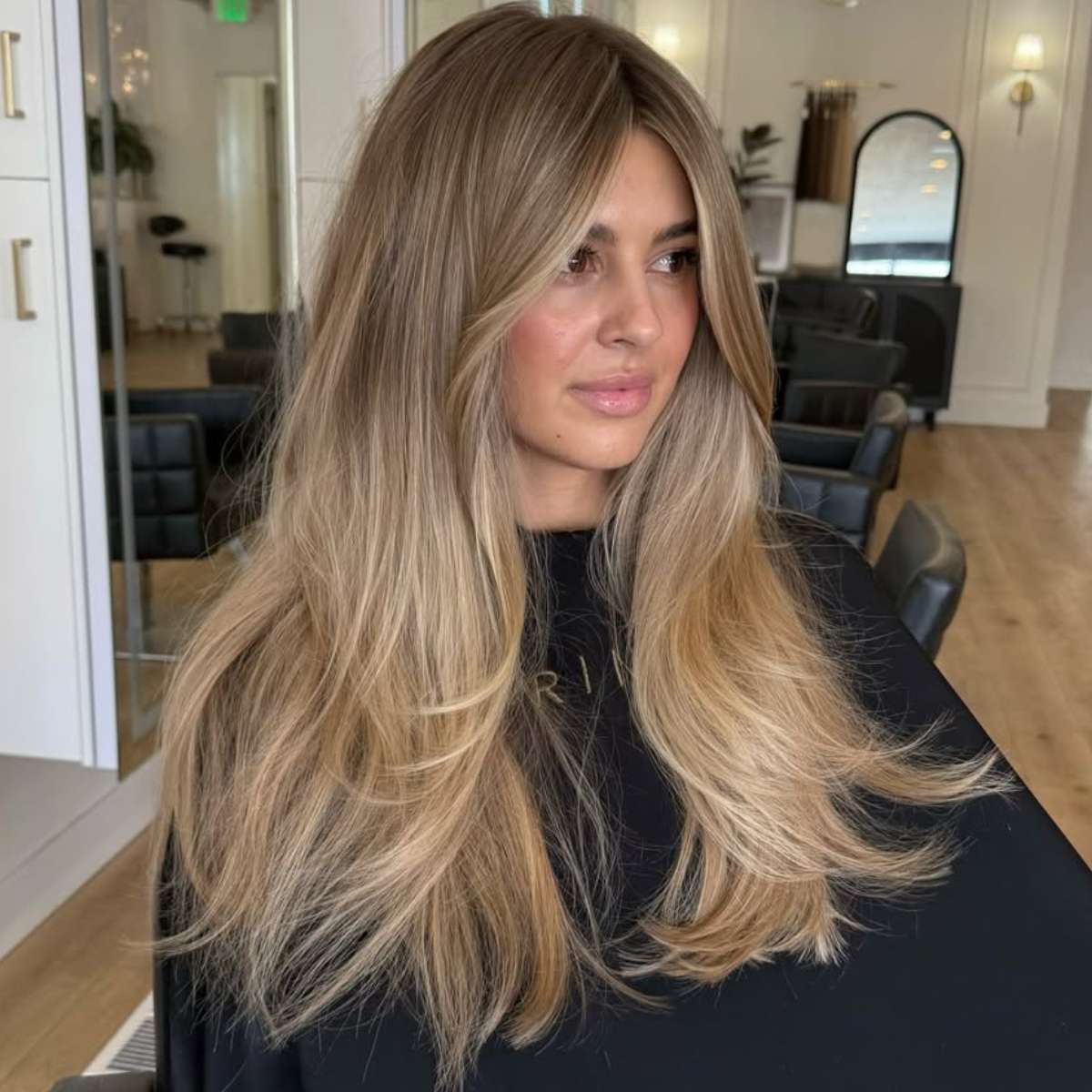 Brown Butter Blonde Layered Mid-Back — Blonde Straight Hair 2027