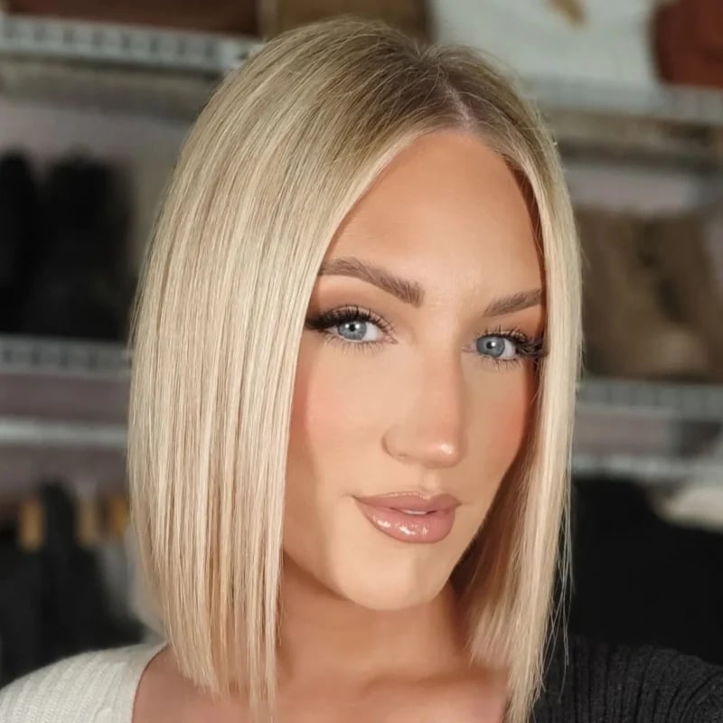 Chin Length Ash Blonde Bob — Blonde Straight Hair 2027