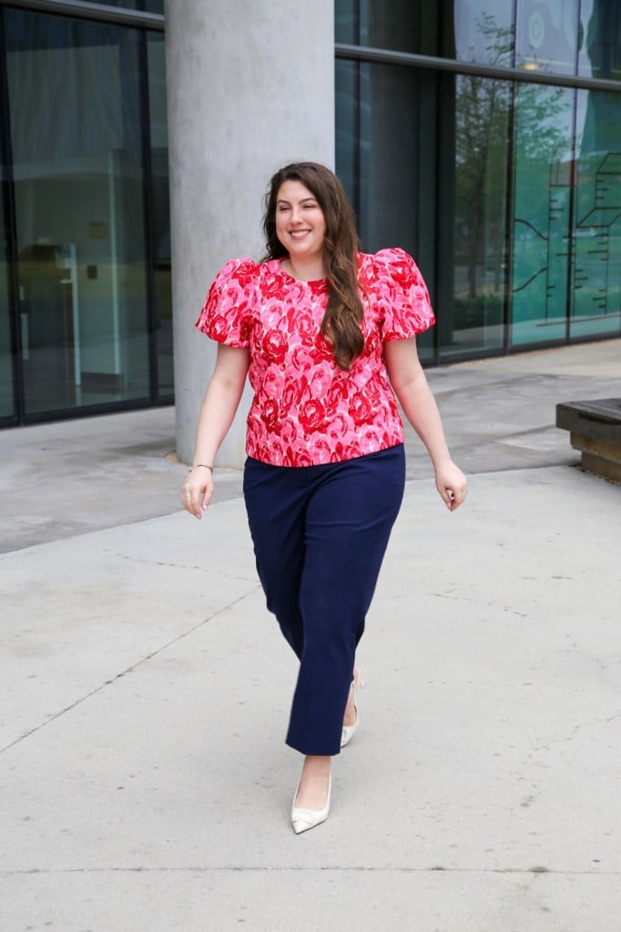 Floral Peplum Blouse With Cropped Trousers Floral Peplum Blouse With Cropped Trousers — Blouse Outfits 2027 for Plus Size