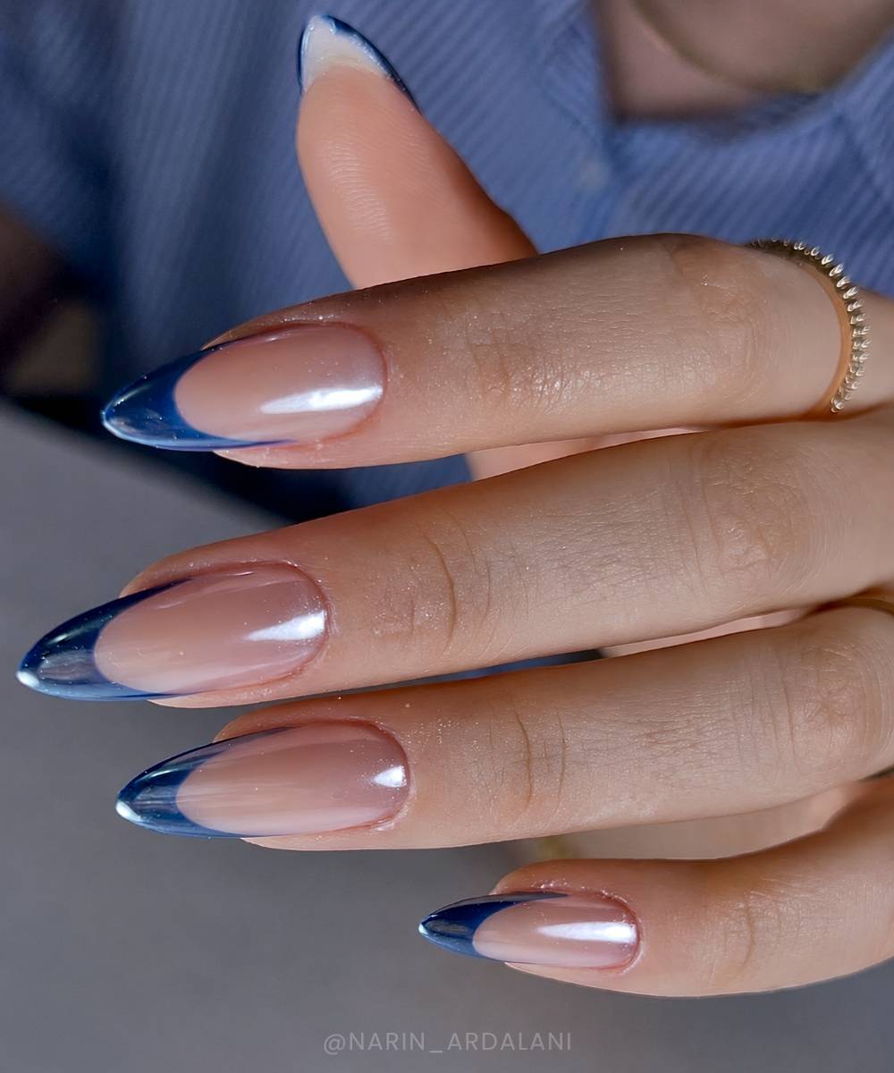 Sheer Pink Base Jelly Blue French Tips Sheer Pink Base Jelly Blue French Tips — Blue French Tip Nails 2027