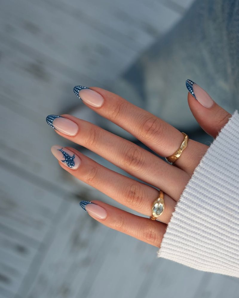 Sheer Nude Base Light Blue French Tips Sheer Nude Base Light Blue French Tips — Blue French Tip Nails 2027