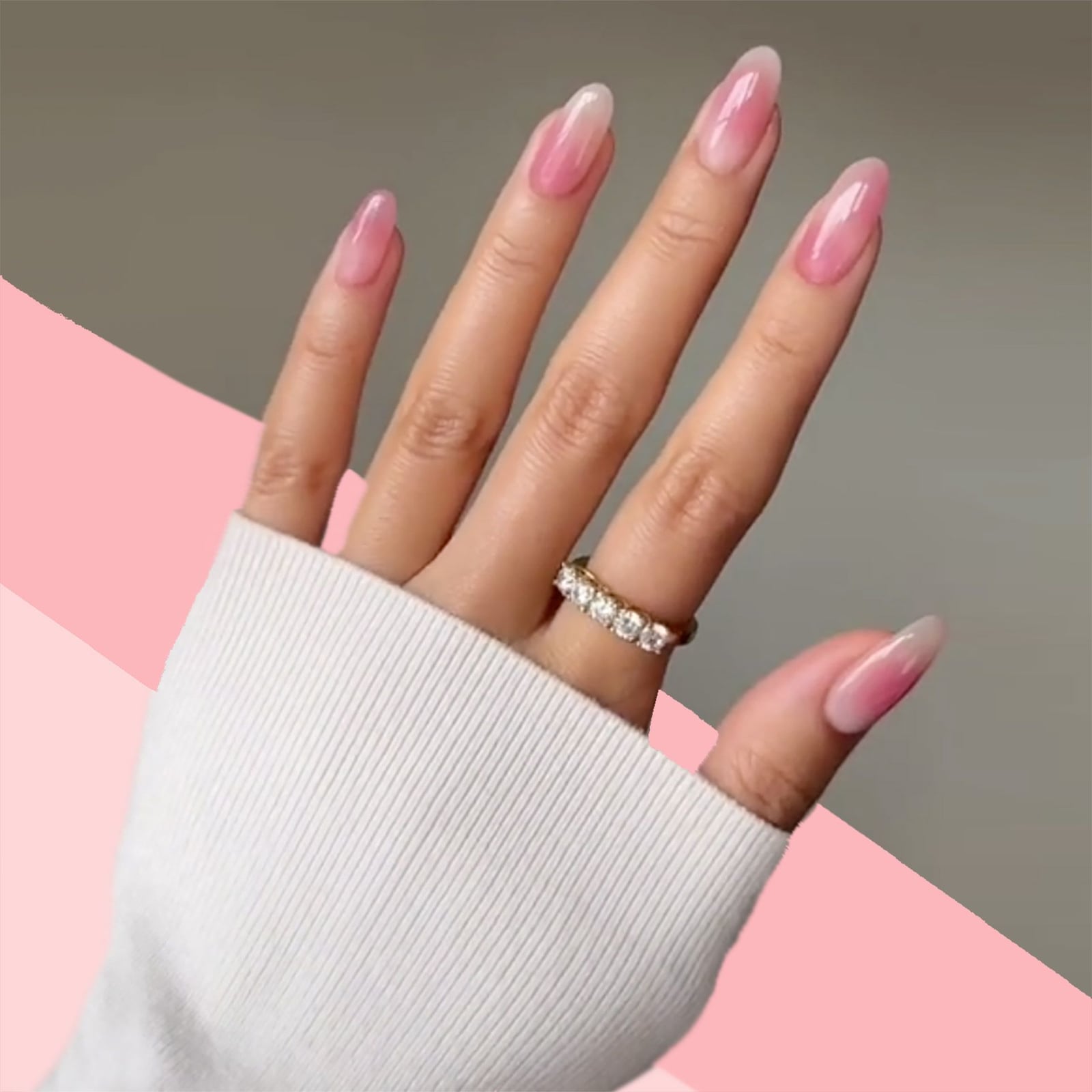 Soft Pink to Sheer Gradient Medium Oval Nails, Ombre Effect Soft Pink to Sheer Gradient Medium Oval Nails, Ombre Effect — Blush Nails 2027