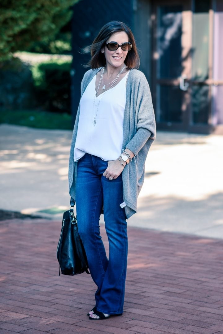 Blue Bootcut Jeans With Oversized Gray Cardigan Blue Bootcut Jeans With Oversized Gray Cardigan — Bootcut Jeans Outfits 2027 with Sweater