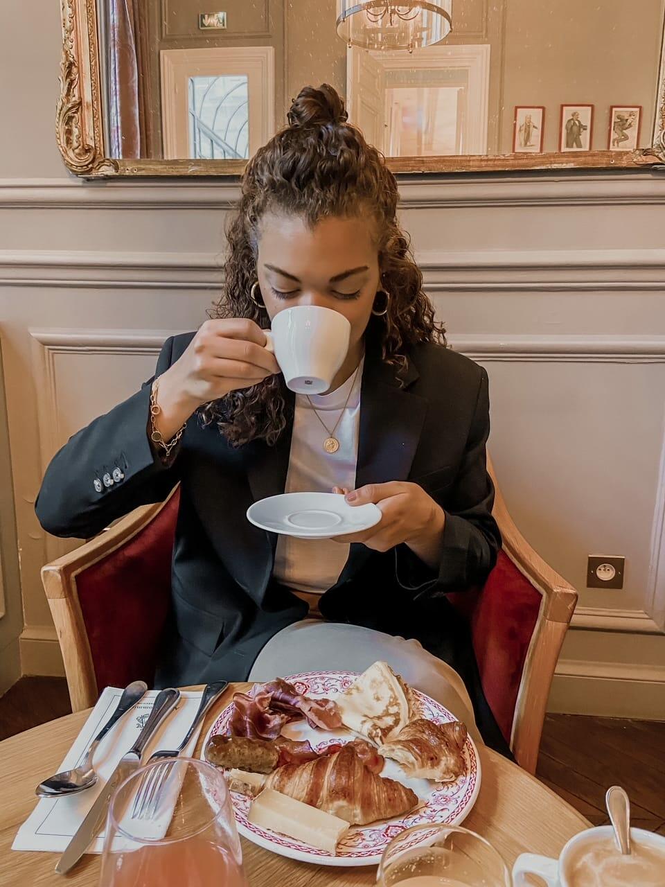 Cream Blouse Under Black Blazer Cream Blouse Under Black Blazer — Bottomless Brunch Outfits 2027