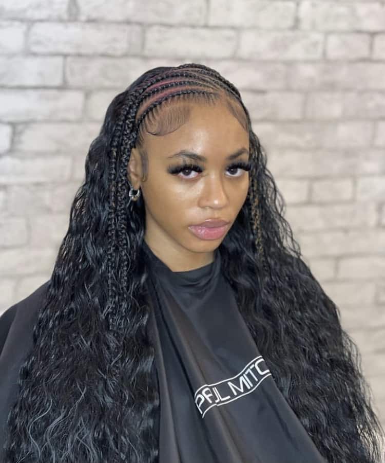 Mid-Back Braids With Loose Wavy Extensions Mid-Back Braids With Loose Wavy Extensions — Braided Hairstyles 2027 with Weave