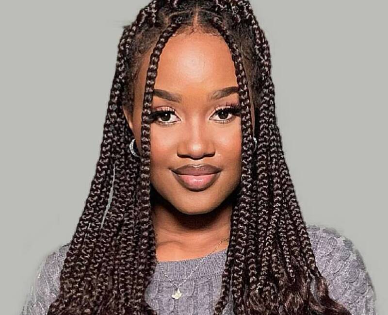 Dark Brown Shoulder Length Box Braids With Wavy Ends Dark Brown Shoulder Length Box Braids With Wavy Ends — Braided Hairstyles 2027 with Weave