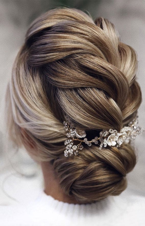 Ash Blonde Braided Twist Low Bun — Braided Low Bun 2027