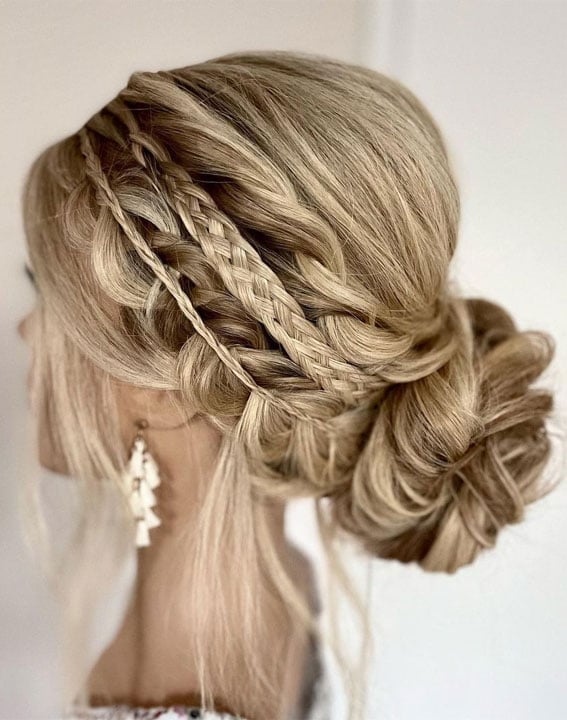 Loose Braided Low Bun With Face-Framing Pieces — Braided Low Bun 2027
