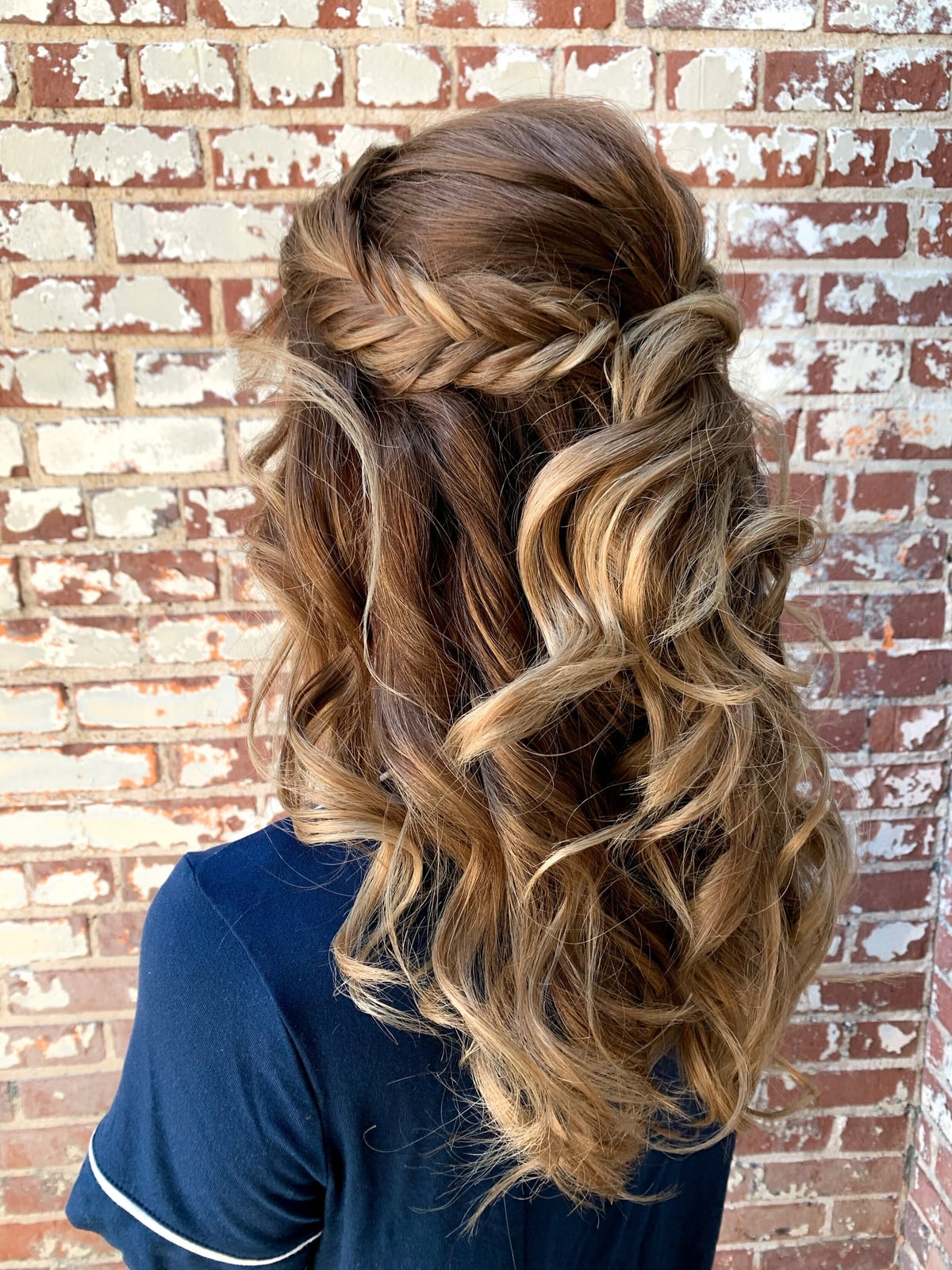 Shoulder Length Brown With Braid Accent — Bridesmaid Hair Down 2027