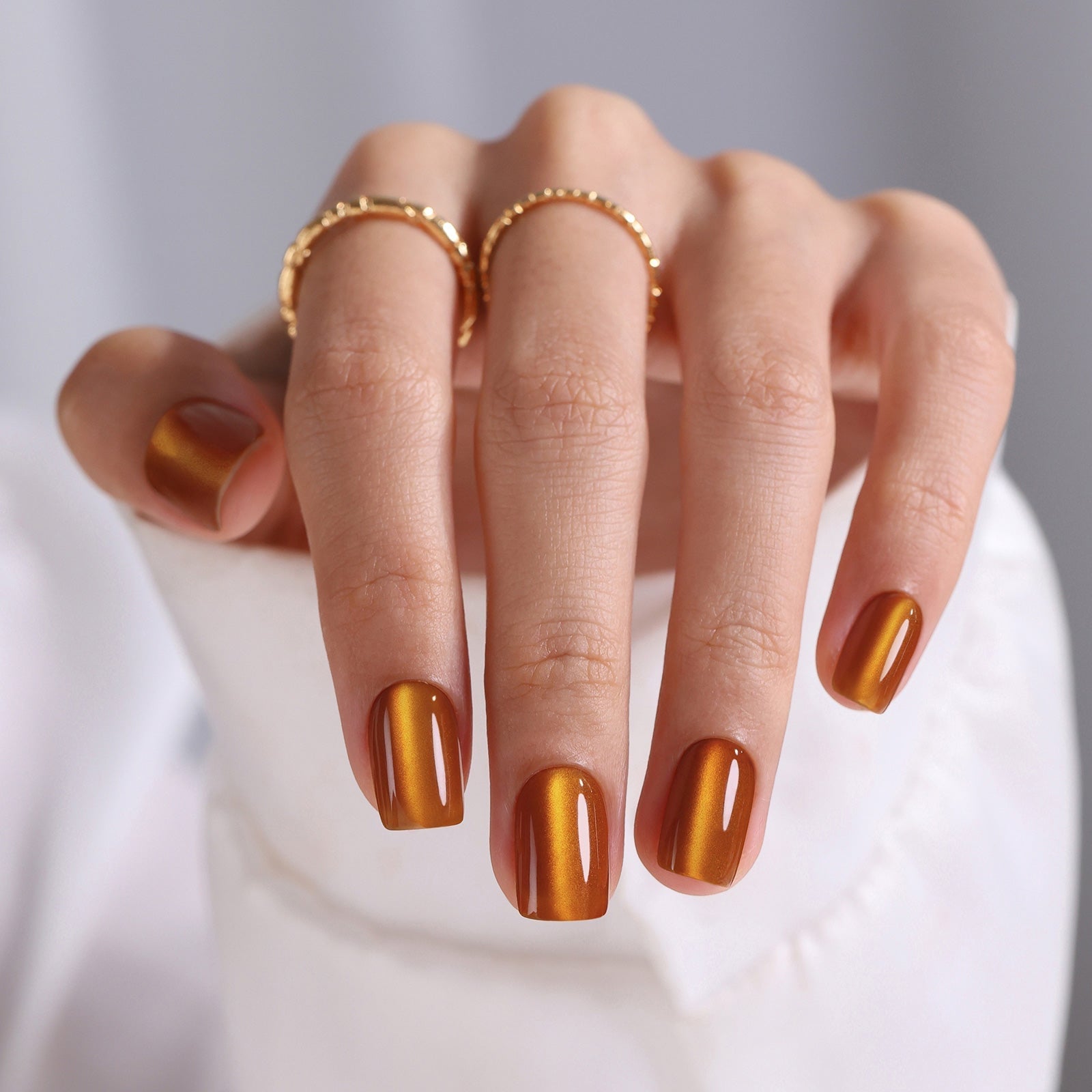 Short Square Burnt Orange Cat Eye Nails Short Square Burnt Orange Cat Eye Nails — Burnt Orange Nails 2027