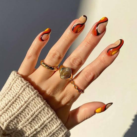 Short Square Burnt Orange Cat Eye Polish, Almond Short Square Burnt Orange Cat Eye Polish, Almond — Burnt Orange Nails 2027