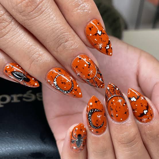 Medium Stiletto Halloween Burnt Orange Nails Medium Stiletto Halloween Burnt Orange Nails — Burnt Orange Nails 2027