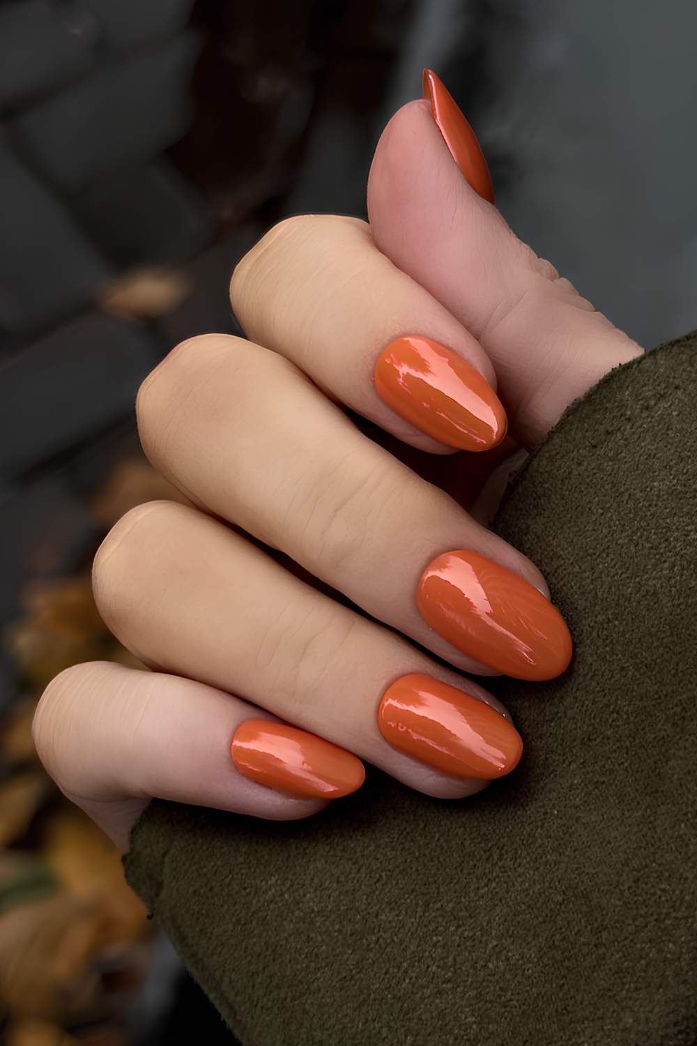 Medium Oval Glossy Burnt Orange Nails Medium Oval Glossy Burnt Orange Nails — Burnt Orange Nails 2027