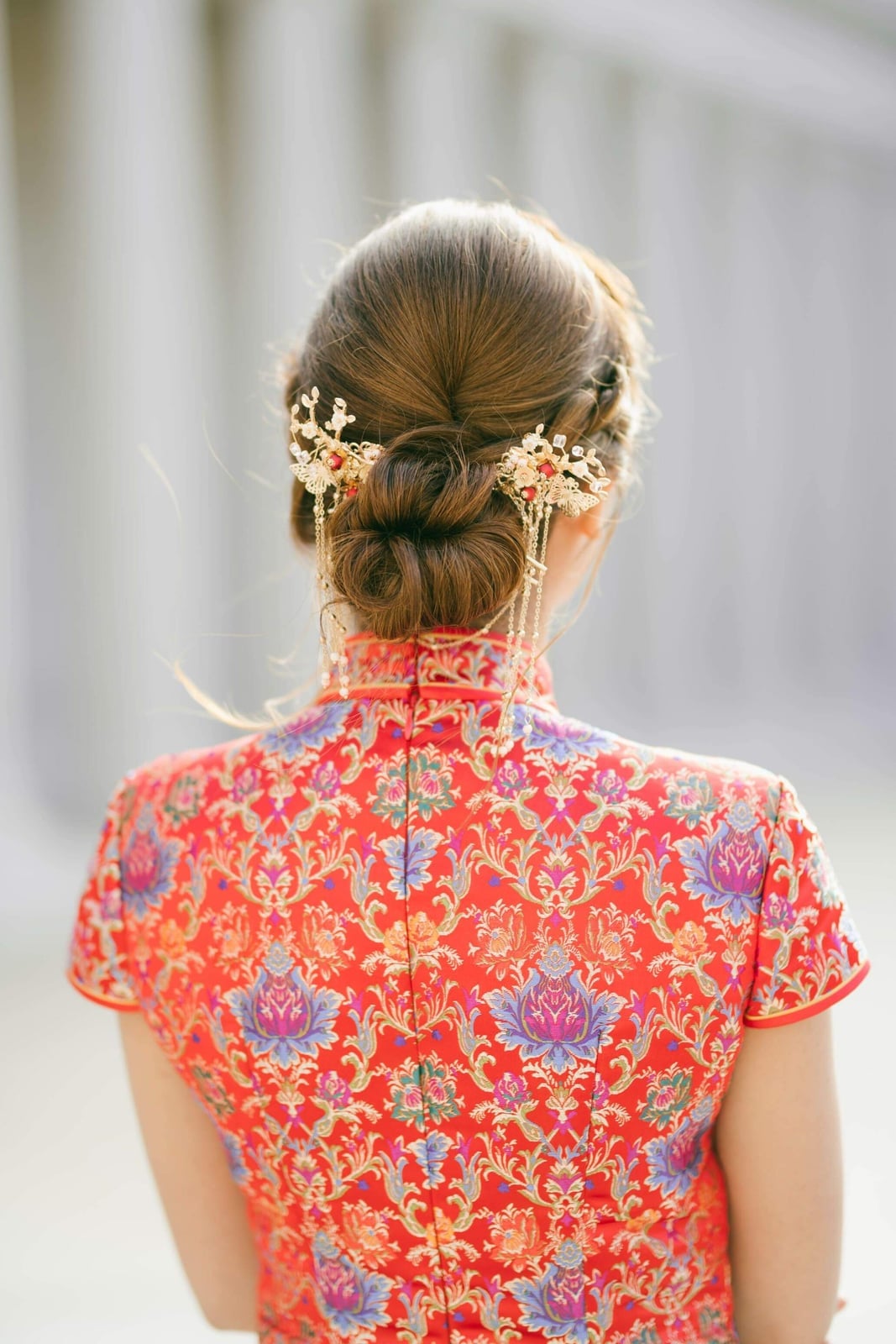 Low Bun With Delicate Hair Accessories Low Bun With Delicate Hair Accessories — Chinese Wedding Hairstyles 2027