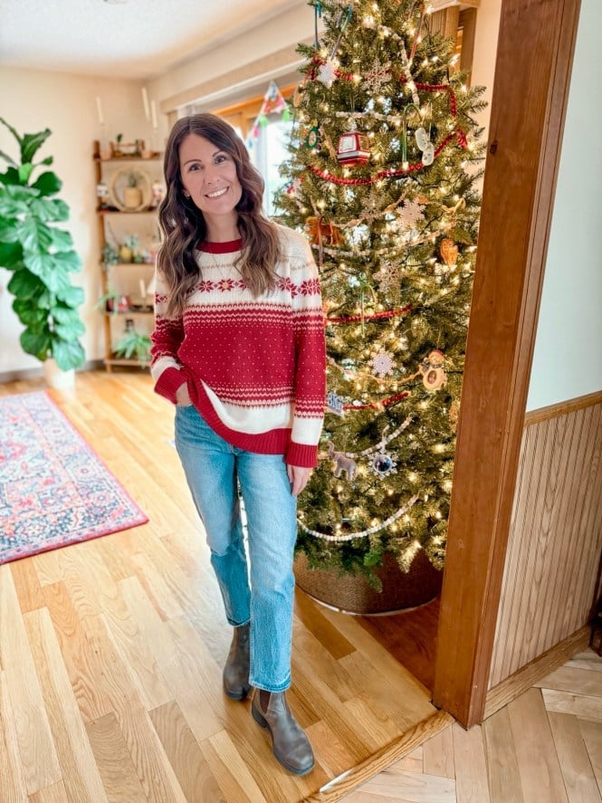 Fair Isle Sweater and Jeans for Casual Christmas Fair Isle Sweater and Jeans for Casual Christmas — Christmas Morning Outfits 2026