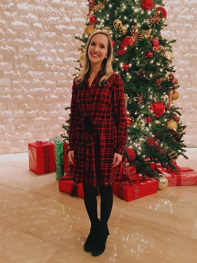 Red and Black Plaid Shirtdress for Christmas Morning Red and Black Plaid Shirtdress for Christmas Morning — Christmas Morning Outfits 2026