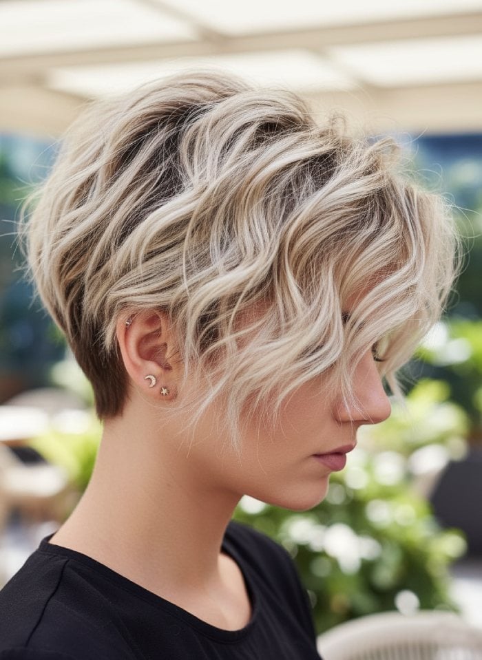 Wavy Pearl Blonde Pixie Wavy Pearl Blonde Pixie — Chunky Highlights Pixie 2027