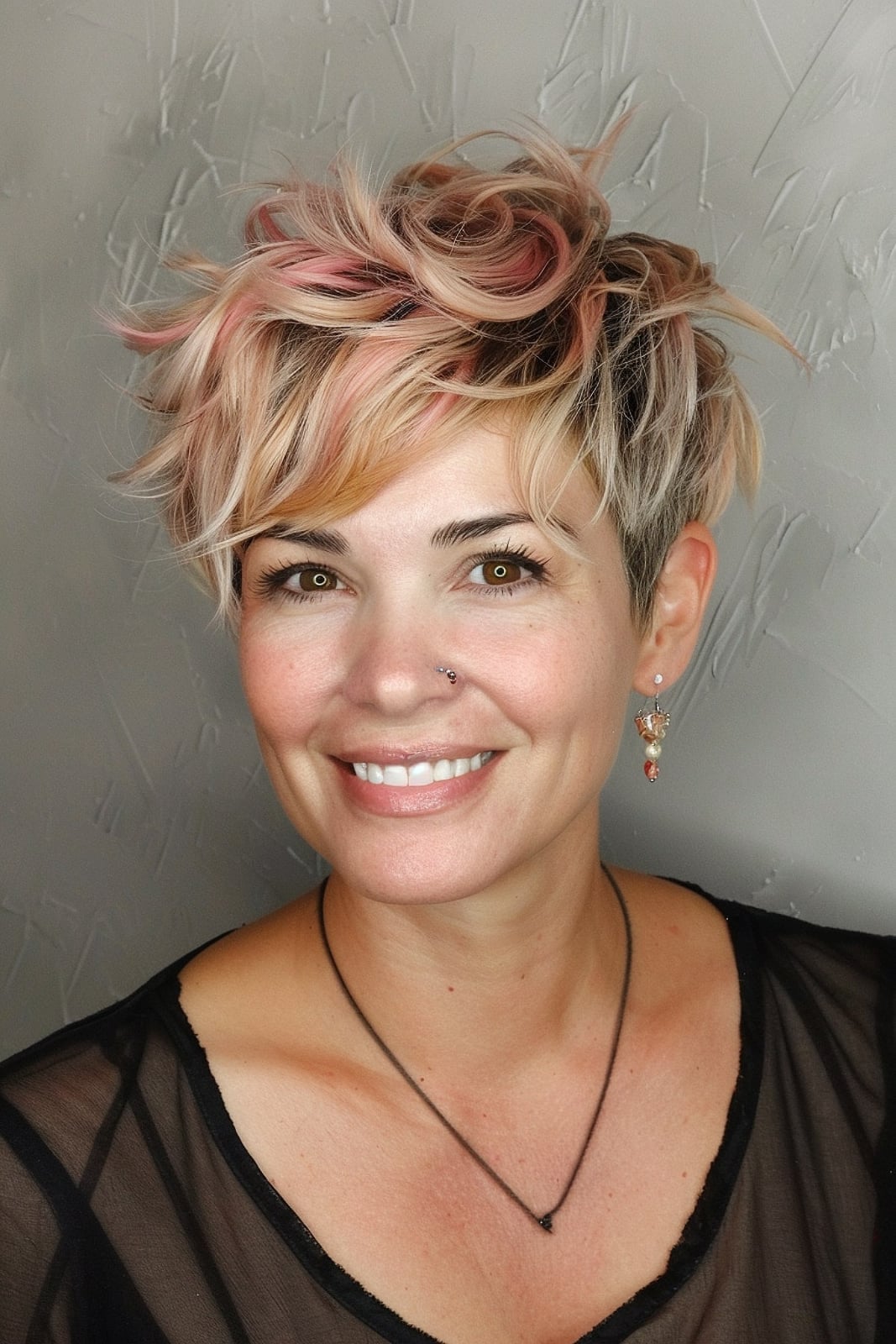 Messy Pixie With Pink Streaks Messy Pixie With Pink Streaks — Chunky Highlights Pixie 2027