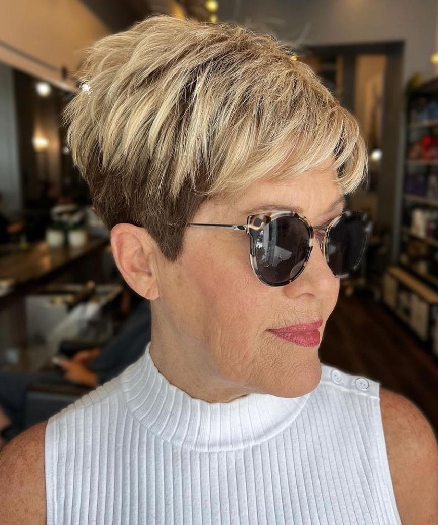 Layered Pixie With Side-Swept Fringe Layered Pixie With Side-Swept Fringe — Chunky Highlights Pixie 2027