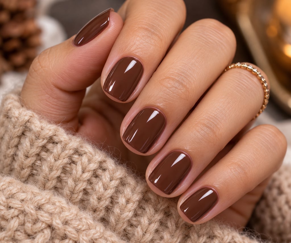 Rich Glossy Brown Short Square Nails Rich Glossy Brown Short Square Nails — Classy Short Nails 2027