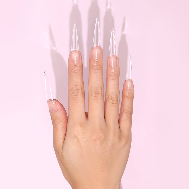 Extra Long Stiletto Clear Glossy Tips Extra Long Stiletto Clear Glossy Tips — Clear Nails 2027