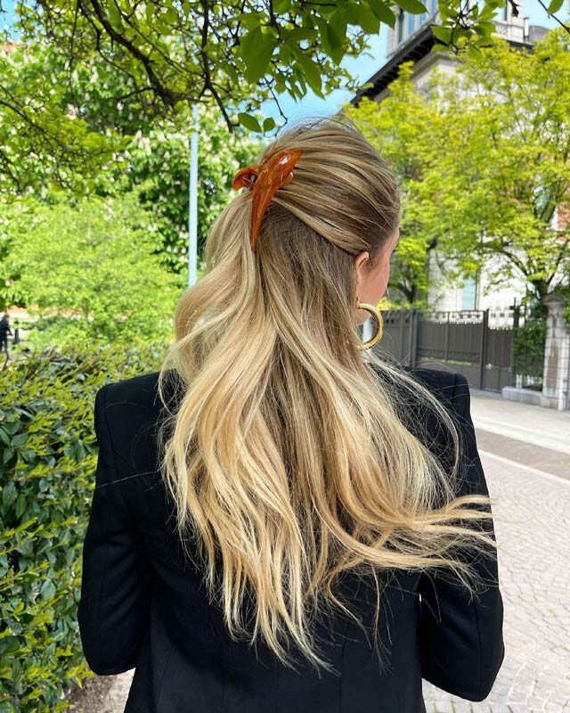 Half Up Half Down With Amber Clip Half Up Half Down With Amber Clip — Clips Easy Hairstyles 2027