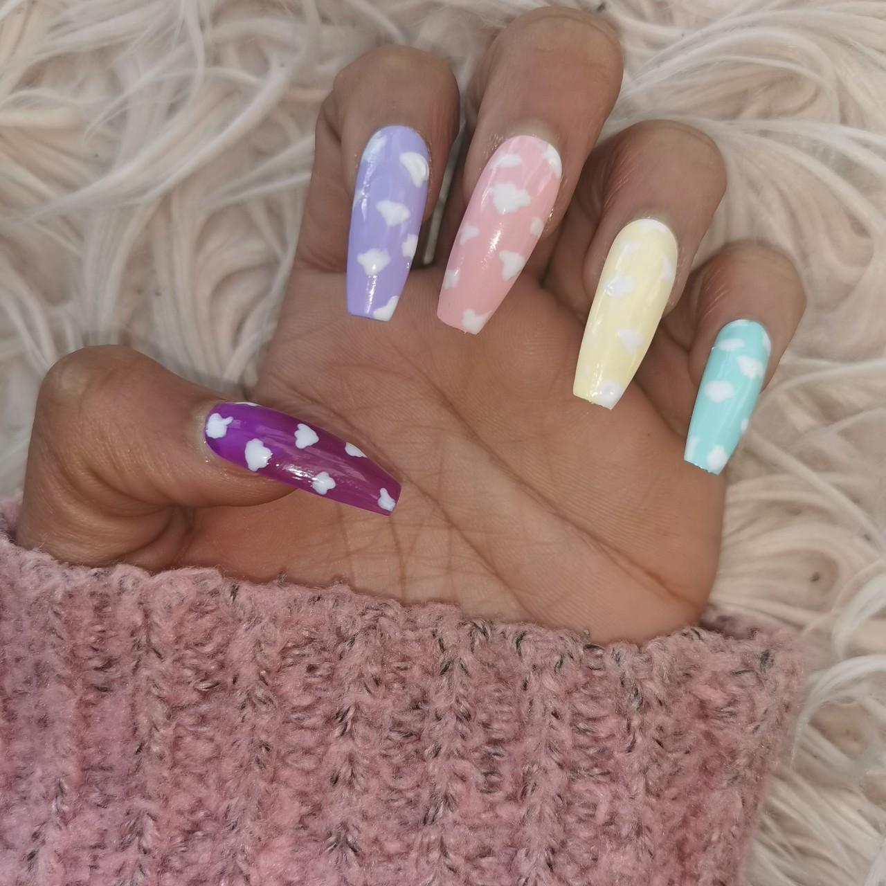 Pastel Ombre Cloud Coffin Nails — Cloud Coffin Nails 2027