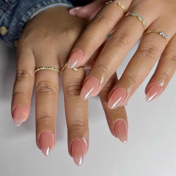 Sheer Nude Glossy Almond Nails Sheer Nude Glossy Almond Nails — Cocktail Party Nails 2027