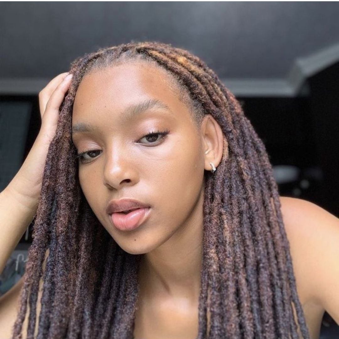 Mid-Back Locs With Warm Brown And Auburn Highlights Mid-Back Locs With Warm Brown And Auburn Highlights — Colored Locs 2027