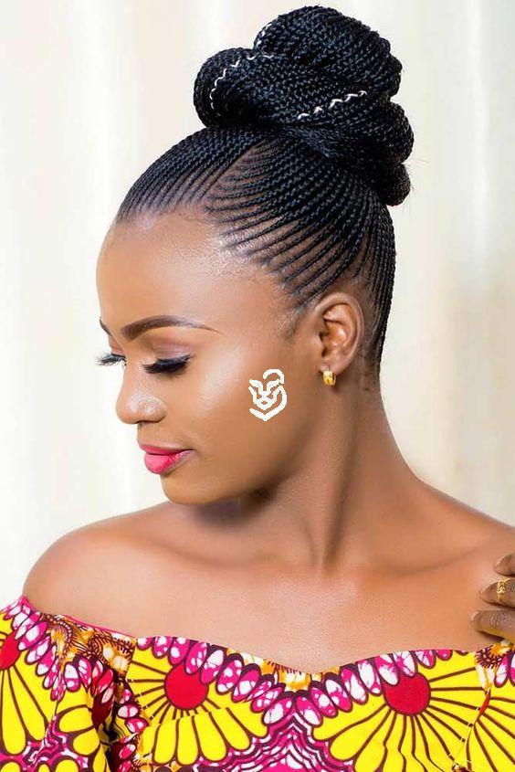 High Cornrow Bun With Middle Part — Cornrow Bun 2027