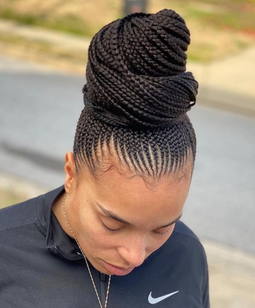 Side Profile Cornrow Bun — Cornrow Bun 2027