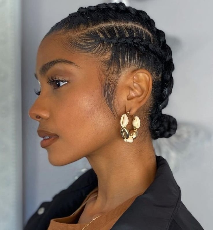 Low Bun With Neat Cornrows and Baby Hairs — Cornrow Bun 2027