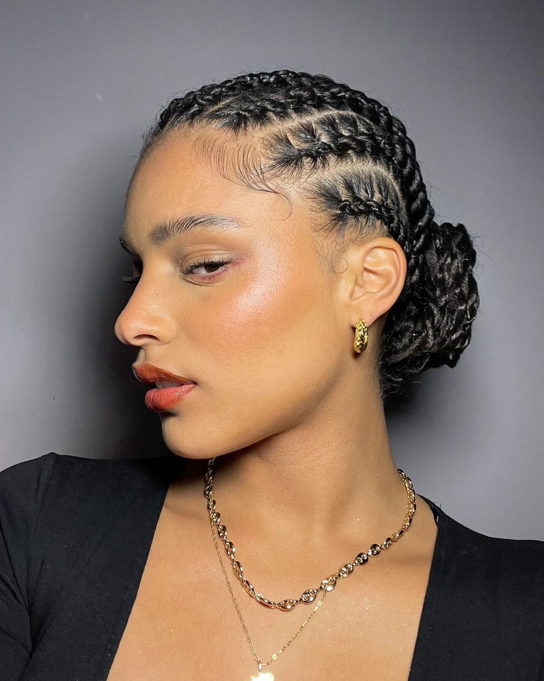 Intricate Cornrows Into Nape Bun — Cornrow Bun 2027
