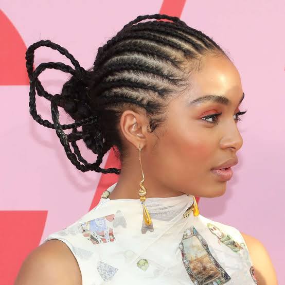 Looped Bun With Cornrows — Cornrow Bun 2027