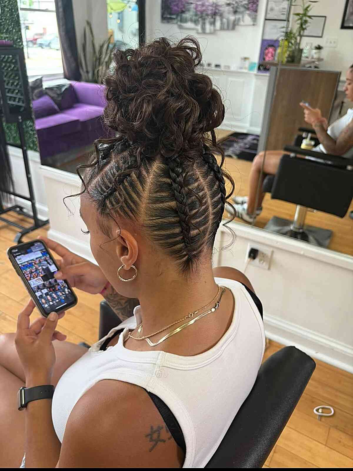 Double Buns With Cornrow Leads — Cornrow Bun 2027