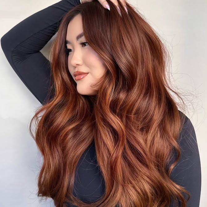 Vivid Cowboy Copper Mid-Back With Highlights Vivid Cowboy Copper Mid-Back With Highlights — Cowboy Copper Hair 2027