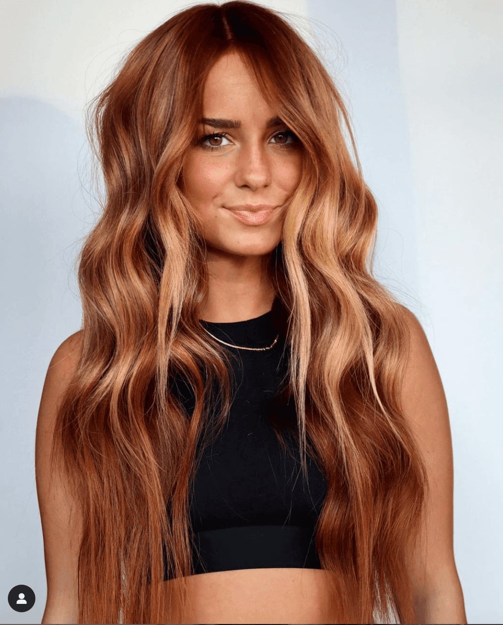 Dimensional Cowboy Copper Mid-Back With Wispy Bangs Dimensional Cowboy Copper Mid-Back With Wispy Bangs — Cowboy Copper Hair 2027