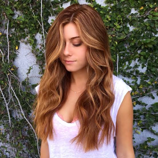 Shoulder Length Wavy Copper Base With Blonde Highlights Shoulder Length Wavy Copper Base With Blonde Highlights — Cowboy Copper Hair 2027
