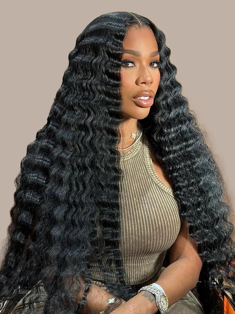 Long Black Hair Deep Crimped Waves, Mid-Back Long Black Hair Deep Crimped Waves, Mid-Back — Crimped Hair 2027