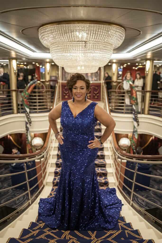 Royal Blue Sequined Mermaid Gown Royal Blue Sequined Mermaid Gown — Cruise Formal Night Outfits 2027