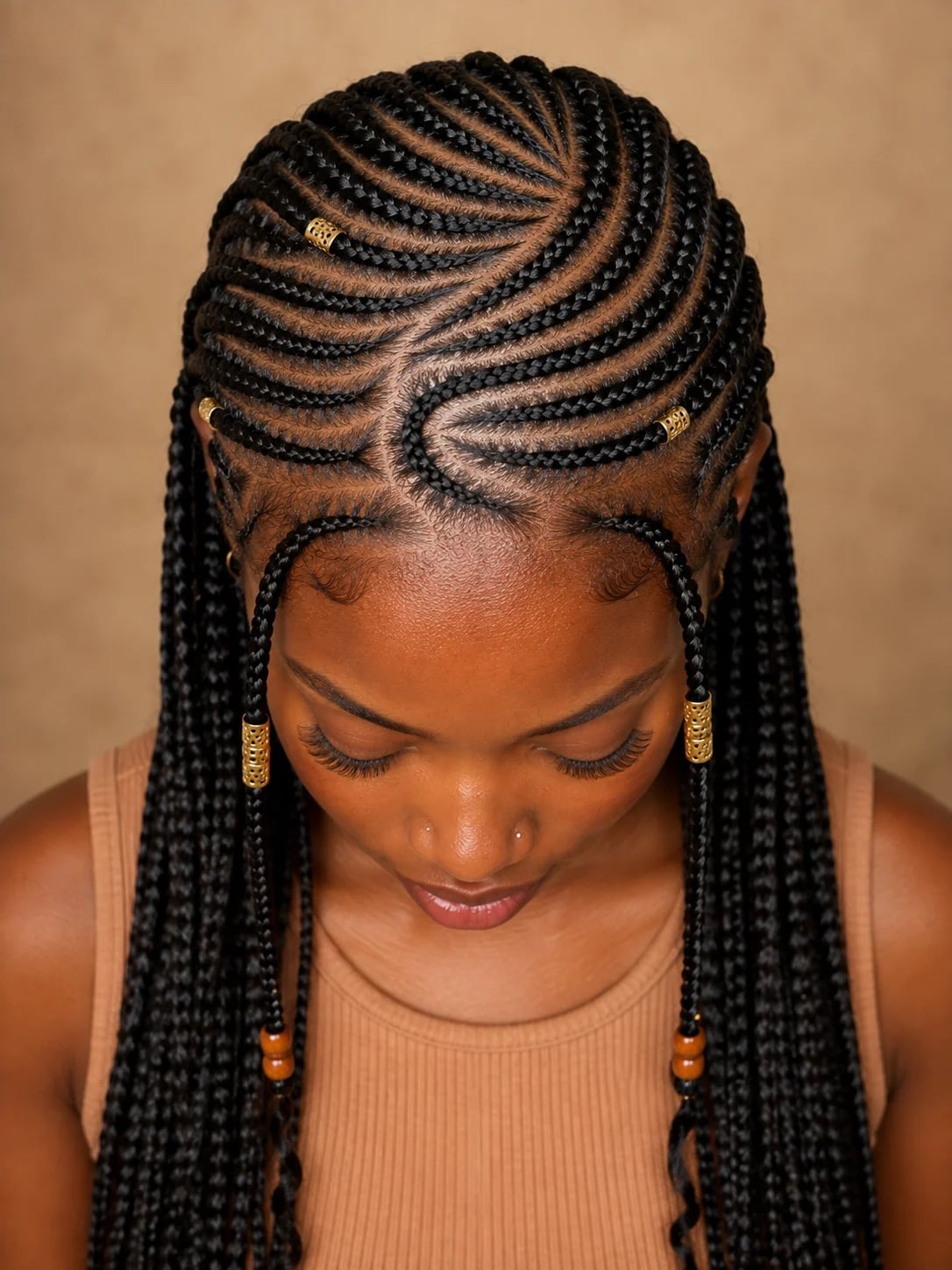 Geometric Curved Cornrows With Beads Geometric Curved Cornrows With Beads — Curved Cornrows 2027