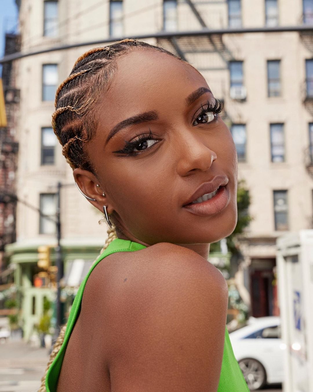 Cornrows With Blonde Highlights and Swirls Cornrows With Blonde Highlights and Swirls — Curved Cornrows 2027