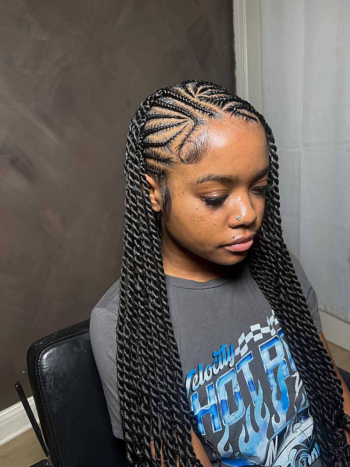 Thick Black Cornrows With Intricate Parting Thick Black Cornrows With Intricate Parting — Curved Cornrows 2027