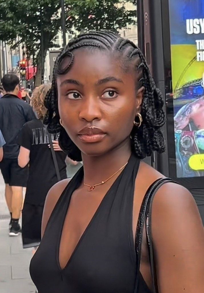 Curved Cornrows With Decorative Curls Curved Cornrows With Decorative Curls — Curved Cornrows 2027