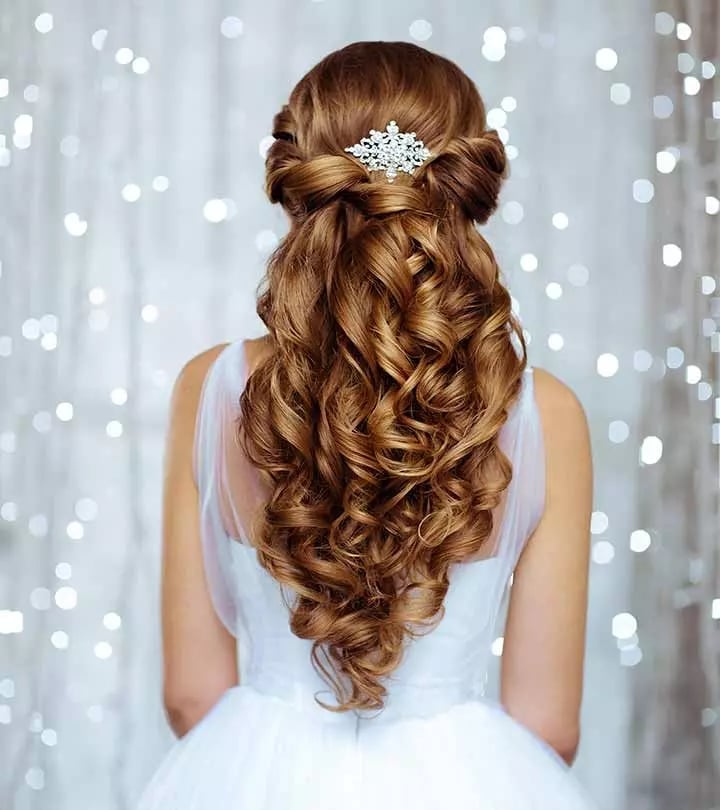 Light Brown Curly Half Up Half Down Light Brown Curly Half Up Half Down — Destination Wedding Hairstyles 2027