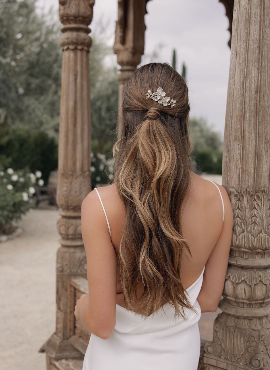 Blonde Low Ponytail With Curls Blonde Low Ponytail With Curls — Destination Wedding Hairstyles 2027