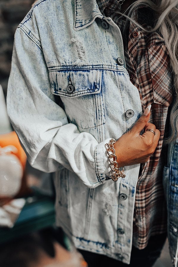 Acid Wash Distressed Jacket Close Up Acid Wash Distressed Jacket Close Up — Distressed Denim Jacket Outfits 2027