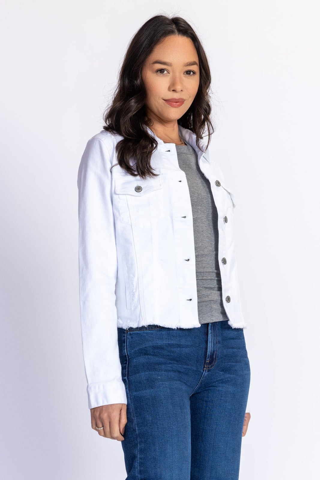 White Cropped Distressed Jacket With Jeans White Cropped Distressed Jacket With Jeans — Distressed Denim Jacket Outfits 2027
