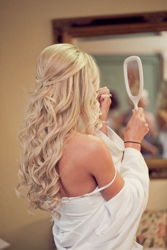 Long Blonde Twisted Half-Up Curls Long Blonde Twisted Half-Up Curls — Down Bachelorette Hairstyles 2027